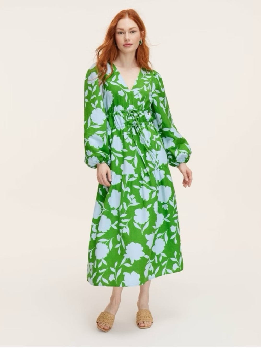 Kate Spade x Target Rose Linen Maxi Dress Small Cottagecore